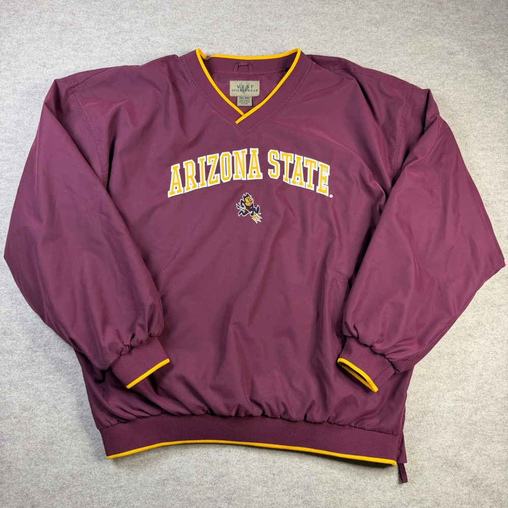 Vesi Arizona State Sun Devils Windshirt Pullover Maroon Gold Sparky XXL